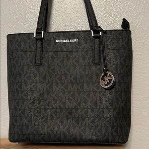 Michael Kors Black Tote with Gold-Tone Accents 15x10. Like new